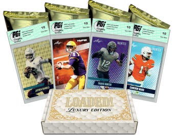 LOADED! LUX Football Collector's Box: 4 PGI 10 Leaf Rookie Cards & Rarities