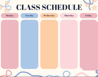 Printable Class Schedule Planner Instant Download Floral Weekly Printable Class Schedule Planner Instant Download Floral Weekly