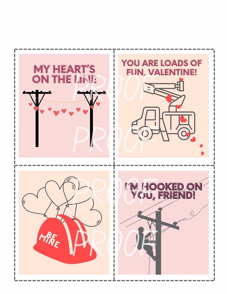 Lineman Themed Printable Kids Valentines - Etsy