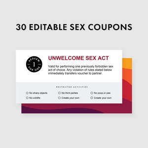 Funny Printable Sex, Love Coupons, Book. DIY, Editable, Customize. Sexy ...