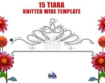 15 Tiara Knitted Wire Template, Crown Knitted Wire Art/Tricotin/ I Cord Template