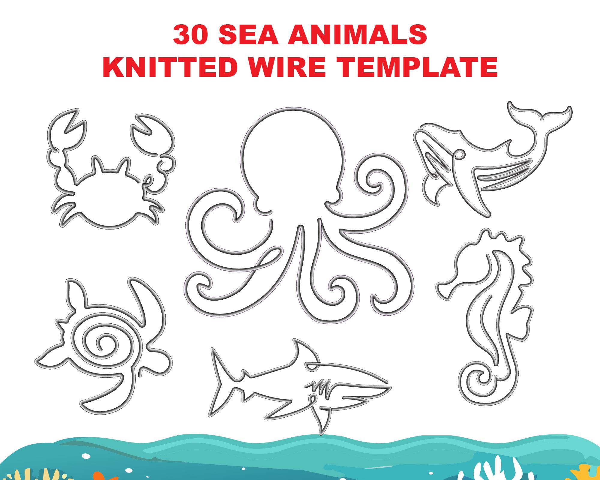 30-sea-animals-knitted-wire-template-sea-animals-knitted-wire-art-tricotin-i-cord-template-etsy for Free Printable Sea Creature Templates 30 Sea Animals Knitted Wire Template, Sea Animals Knitted Wire Art / Tricotin/ I Cord Template - Etsy for Free Printable Sea Creature Templates