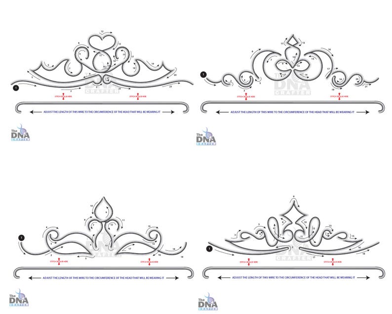 Tiara Knitted Wire Template: Crown Art, I Cord (PDF Download) - Etsy