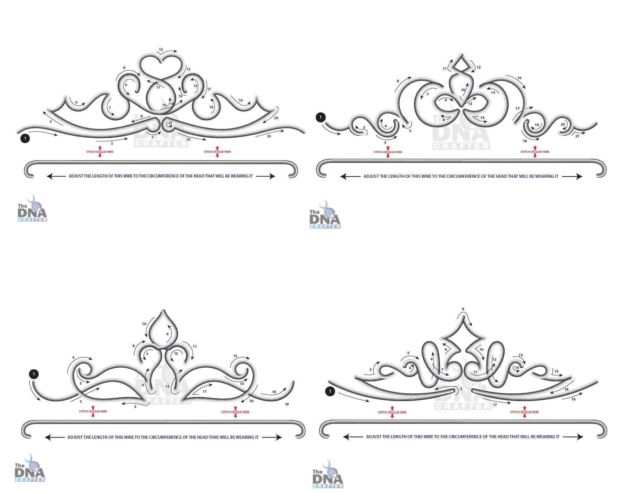 Tiara Knitted Wire Template: Crown Art, I Cord (PDF Download) - Etsy