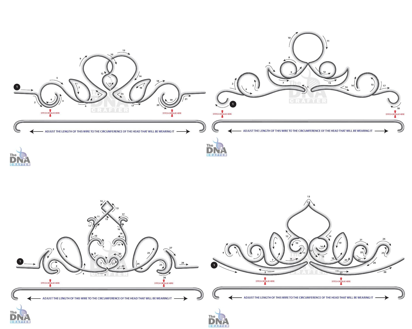 Tiara Pdf Tiara Knitted Wire Template: Crown Art, I Cord (PDF Download) - Etsy