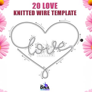 20 modelli di fili intrecciati a maglia Love, fili intrecciati Love Romance/fai da te Tricotin/schema romantico stampabile per cordini intrecciati I Love.