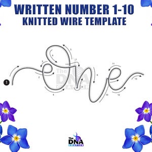 Written Number One-Ten Knitted Wire Template, Written Number Knitted Wire art/DIY Tricotin/I Cord Write Number Pattern printable.