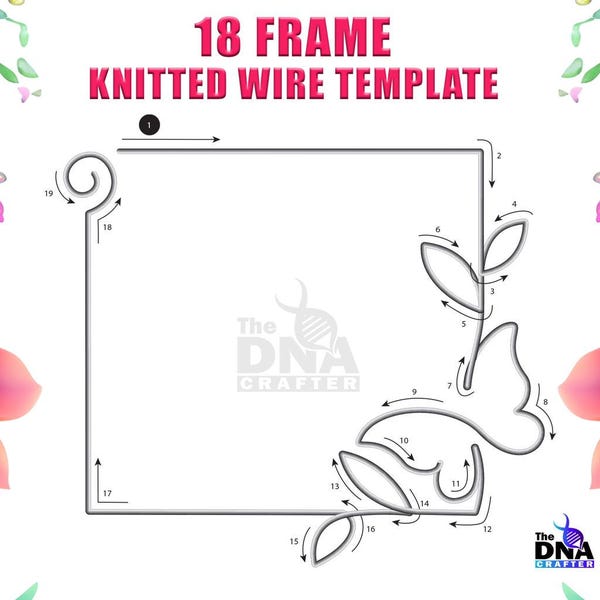 18 Frame Knitted Wire Art Template: DIY Home Decor (PDF Pattern)