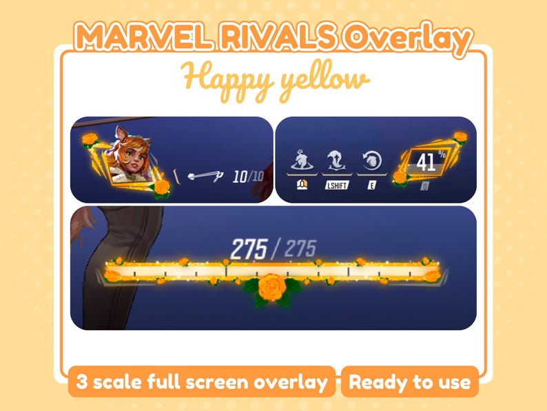Happy Yellow Marvel Rivals HUD Overlay for OBS, Streamlabs & Twitch - Etsy