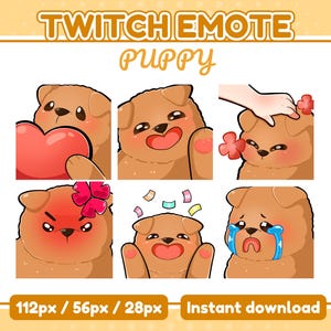 Słodki emotikon szczeniaka - Twitch | Youtube | Discord | Twitch emotikony pies
