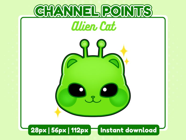 Alien Cat Channel Points: Kawaii Cat Emotes for Twitch & Discord ...