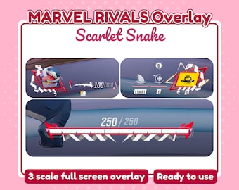 Scarlet Snake Stream Overlay HUD: Mavel Rivals, 3 Sizes (Digital Download)