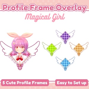 Static Vtuber Profile Frame Set | Magical girl Theme | Cute Frame for Gaming | OBS twitch | Vtuber asset