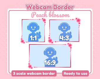 Peach Blossom Webcam Border: Stream Overlay (Digital Download)