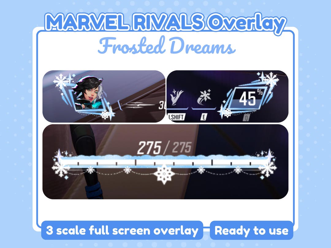 Marvel Rivals Hud Layout Frosted Dreams Marvel Rivals HUD Overlay for OBS, Streamlabs & Twitch ...
