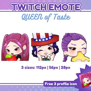 Queen of Taste - Kpop demon hunter emote | chibi emotes | Huntrix emote | Static Emotes Pack for Youtube, Discord, Kick