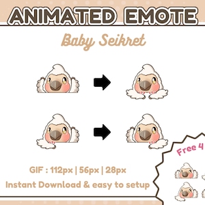 Baby seikret animated emote | Monster Hunter Wilds emote | chibi emotes | Animated Emotes for Youtube, Discord, Kick