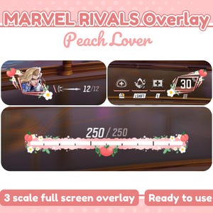 Peach lover Mavel rivals overlay HUD | 3 scale widgets size for stream | OBS twitch | stream overlay peach