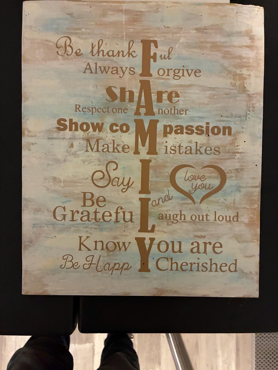 Family Core Values Sign Inspirational Wooden Sign, Family Values, Livingroom Sign, Gift for All ...
