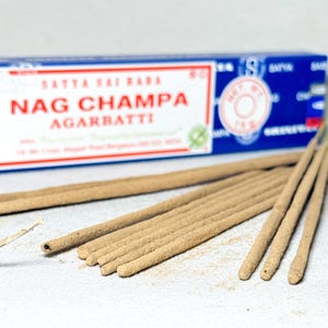 Satya Nag Champa Incense Sticks - 12 Pack Premium Quality, Meditation Incense, Spiritual Cleansing, Altar Supplies, Sacred Smoke