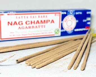 Satya Nag Champa Incense Sticks - 12 Pack Premium Quality, Meditation Incense, Spiritual Cleansing, Altar Supplies, Sacred Smoke