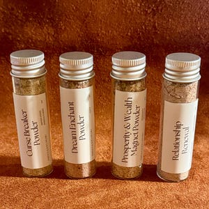 Spiritual Powder Set | Ritual Powders Bundle | Curse Breaker, Relationship Renewal, Dream & Sleep, Prosperity | Hoodoo Altar Supplies