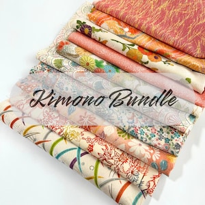 10 pieces (12inch X 20inch) of Japanese Silk Kimono Fabrics Bundle/Patchwork, cartonage, quilting, stitching, western sewing