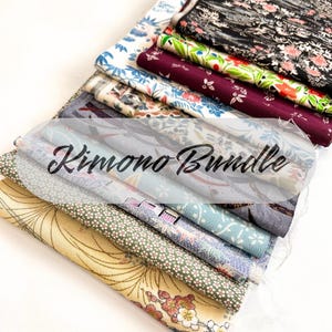10 pieces (6inch X 39inch) of Japanese Silk Kimono Fabrics Bundle/Patchwork, cartonage, quilting, stitching, western sewing,sashiko