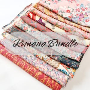 10 pieces (12inch X 20inch) of Japanese Silk Kimono Fabrics Bundle/Patchwork, cartonage, quilting, stitching, western sewing