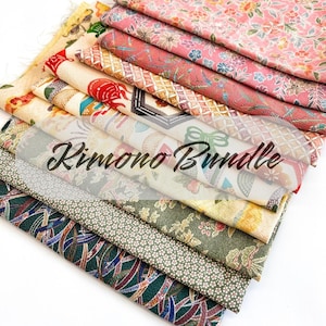 10 pieces (12inch X 20inch) of Japanese Silk Kimono Fabrics Bundle/Patchwork, cartonage, quilting, stitching, western sewing,sashiko