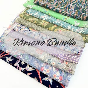 10 pieces (12inch X 20inch) of Japanese Silk Kimono Fabrics Bundle/Patchwork, cartonage, quilting, stitching, western sewing