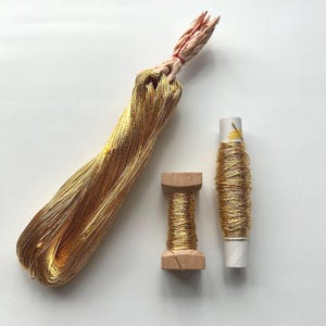 Authentic Pure Gold Leaf Thread ”10gake” for Japanese Traditional Crafts,goldwork,embroidery and kinkoma/10m(393in)or20m(787in) MINT