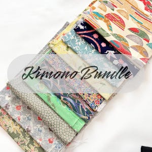 10 pieces (6inch X 39inch) of Japanese Silk Kimono Fabrics Bundle/Patchwork, cartonage, quilting, stitching, western sewing