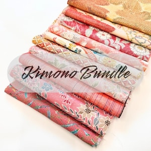 10 pieces (6inch X 39inch) of Japanese Silk Kimono Fabrics Bundle/Patchwork, cartonage, quilting, stitching, western sewing