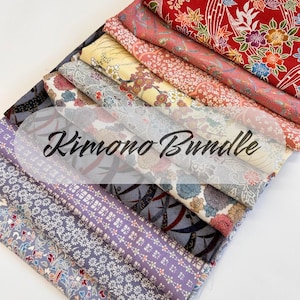 10 pieces (12inch X 20inch) of Japanese Silk Kimono Fabrics Bundle/Patchwork, cartonage, quilting, stitching, western sewing,sashiko
