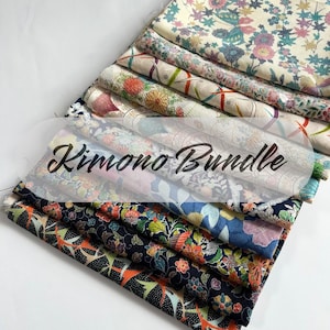 10 pieces (12inch X 39inch) of Japanese Silk Kimono Fabrics Bundle/Patchwork, cartonage, quilting, stitching, western sewing