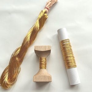 Authentic Pure Gold Leaf Thread ”4gake” for Japanese Traditional Crafts,goldwork,embroidery and kinkoma/10m(393in)or20m(787in) MINT