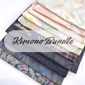10 pieces (12inch X 20inch) of Japanese Silk Kimono Fabrics Bundle/TSUMUGI/Patchwork, cartonage, quilting, stitching, western sewing,sashiko