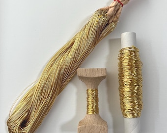 Authentic Pure Gold Leaf Thread ”8gake” for Japanese Traditional Crafts ...