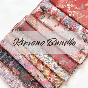 10 pieces (12inch X 20inch) of Japanese Silk Kimono Fabrics Bundle/Patchwork, cartonage, quilting, stitching, western sewing