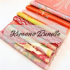 10pieces (6inch X 20inch) of Japanese Silk Kimono Fabrics Bundle/Patchwork, cartonage, quilting, stitching, western sewing