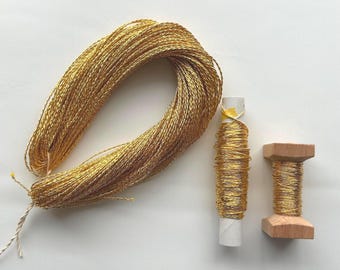 Authentic Pure Gold Leaf Thread ”8gake” for Japanese Traditional Crafts ...