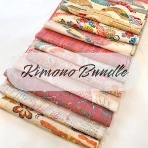 10 pieces (6inch X 39inch) of Japanese Silk Kimono Fabrics Bundle/Patchwork, cartonage, quilting, stitching, western sewing