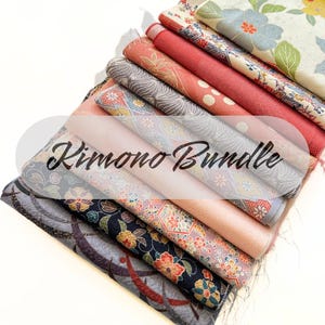 10 pieces (6inch X 39inch) of Japanese Silk Kimono Fabrics Bundle/Patchwork, cartonage, quilting, stitching, western sewing