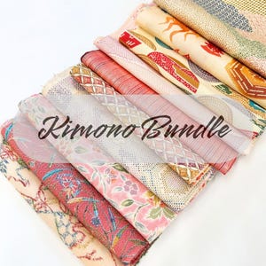 10 pieces (6inch X 39inch) of Japanese Silk Kimono Fabrics Bundle/Patchwork, cartonage, quilting, stitching, western sewing