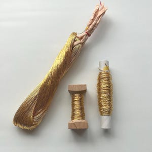 Authentic Pure Gold Leaf Thread ”12gake” for Japanese Traditional Crafts,goldwork,embroidery and kinkoma/10m(393in)or20m(787in) MINT