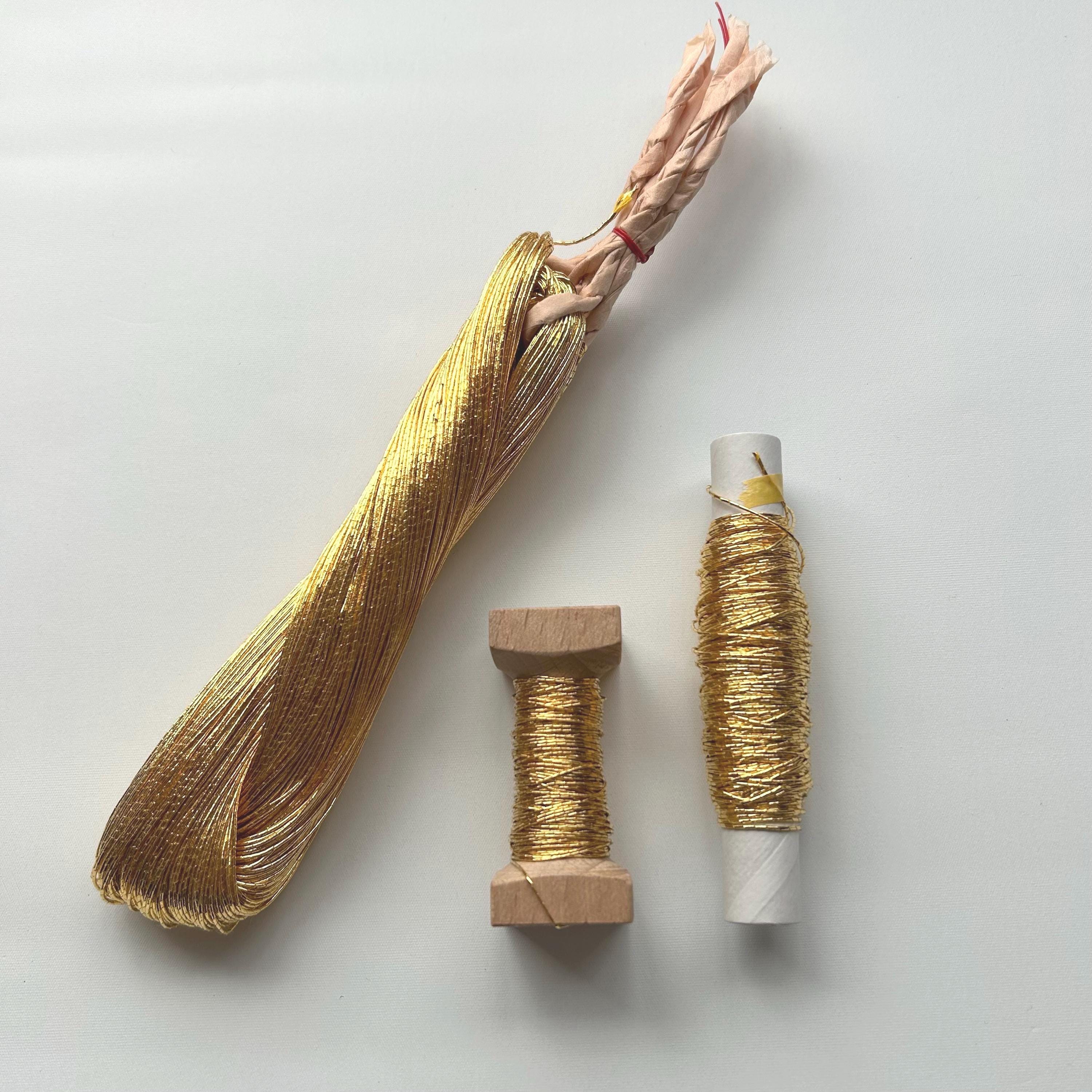 Authentic Pure Gold Leaf Thread ”12gake” for Japanese Traditional ...