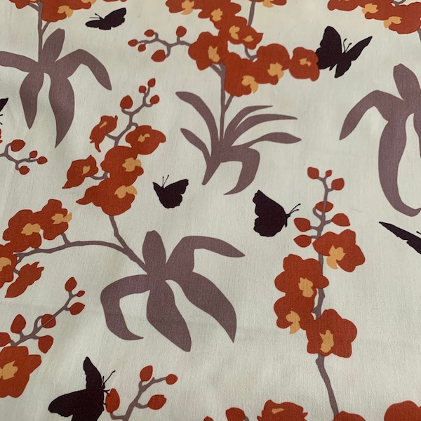 OOP Joel Dewberry Ginseng Collection Orchid Ivory 100% Cotton Sateen 54inch Home Dec - Yardage