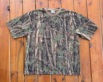 Vintage Trebark Camo Hunting Pocket 1990s T-shirt - Size Large