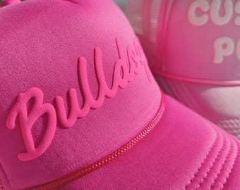 Custom Puff Hat, Custom Puff Trucker Hat, Custom Cursive Hat, Puff Print Team Name Hat, Foam Trucker Hat, 3D Puff Print Hat